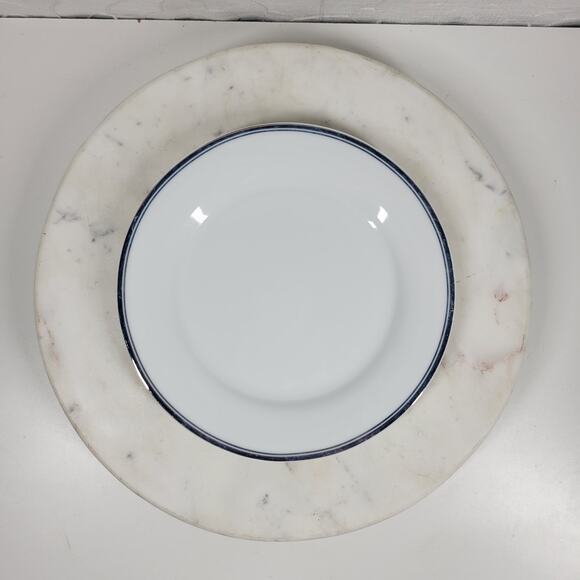Williams Sonoma Open Kitchen Plate 9" Blue Gold Rim Salad Dinnerware - Picture 3 of 15